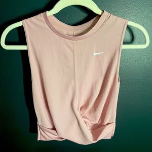 Nike light pink crop workout tank size S
